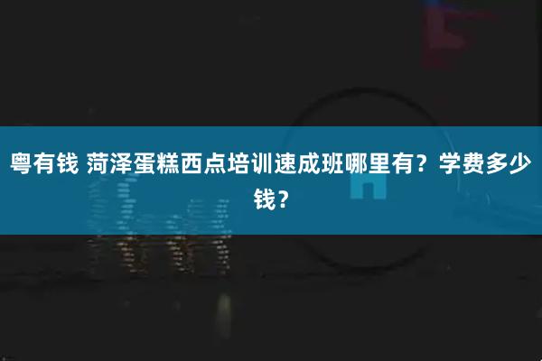 粤有钱 菏泽蛋糕西点培训速成班哪里有？学费多少钱？